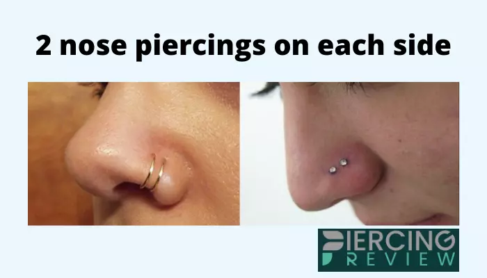 2 nose piercings on each side