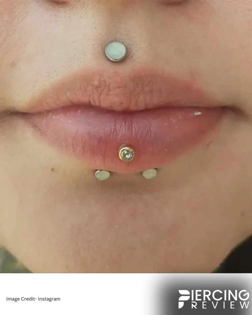 ashley piercing picture with lower lip