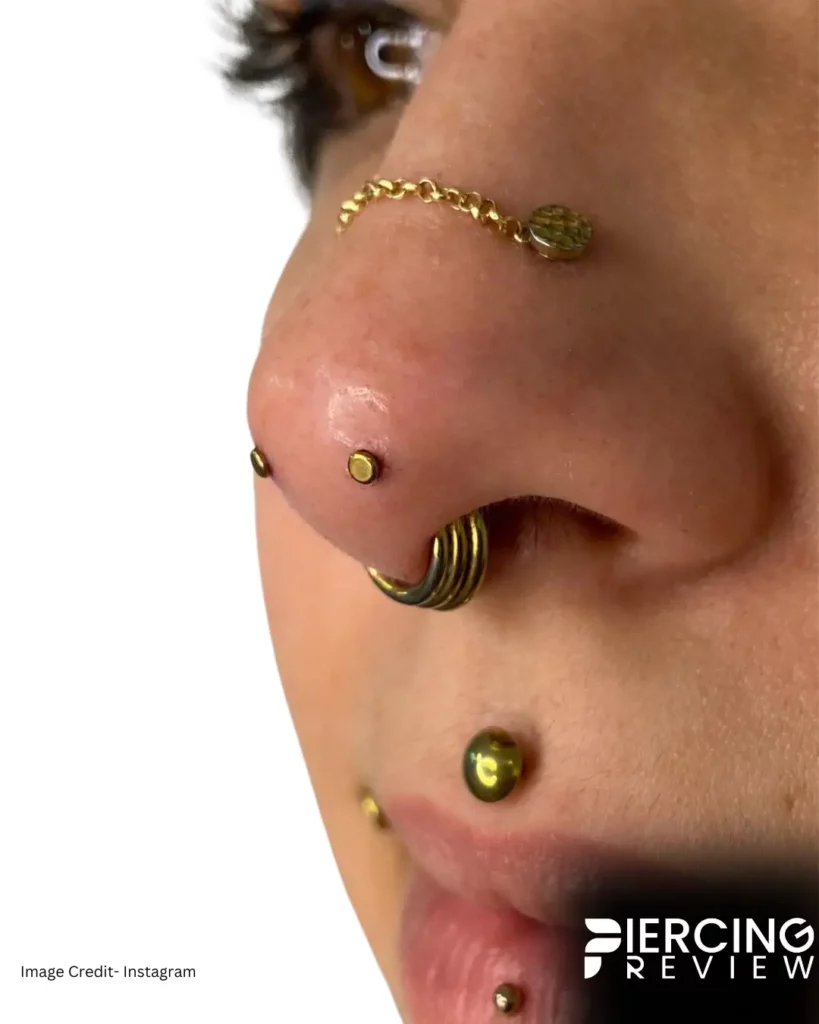 24k gold stud women images - Mantis Piercing
