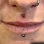 surgical steel with double nose jewelry Cyber Bites Piercing women lips image