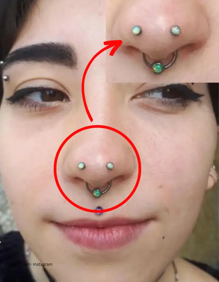 green stone - Austin Bar Piercing women image