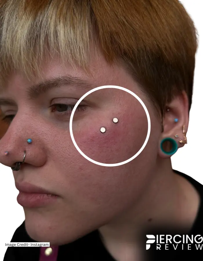 stone Anti Eyebrow Piercing location